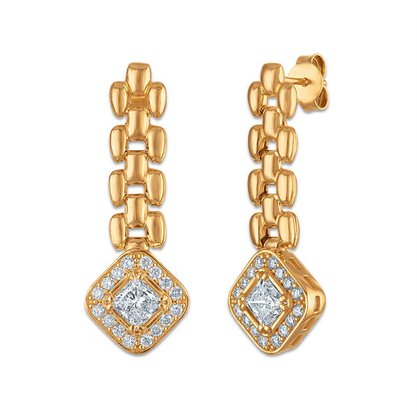 EcoLove 1-3/4 CTW Lab Grown Diamond Earrings in 18KT Yellow Gold Plated Sterling Silver