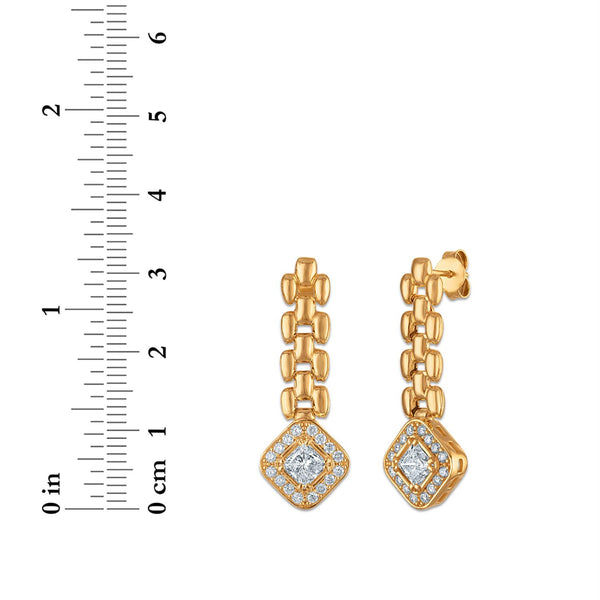 EcoLove 1-3/4 CTW Lab Grown Diamond Earrings in 18KT Yellow Gold Plated Sterling Silver