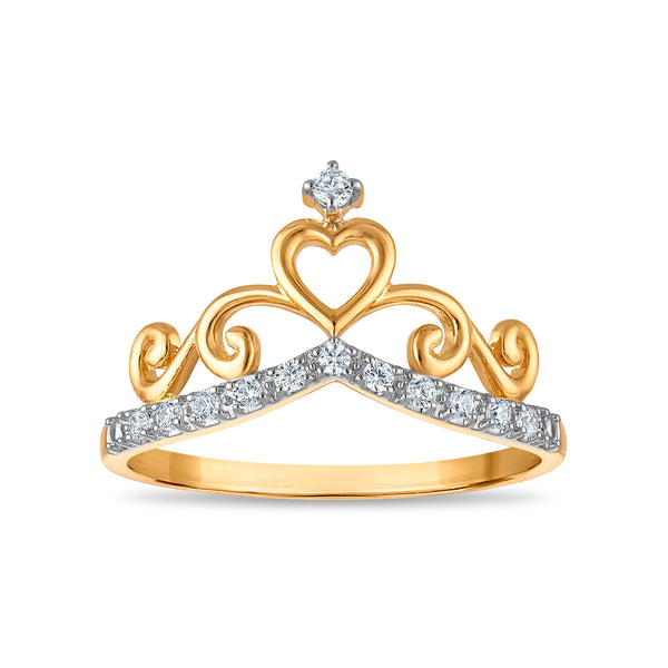 White Diamond Hearts & Symbols Ring in 10KT Gold