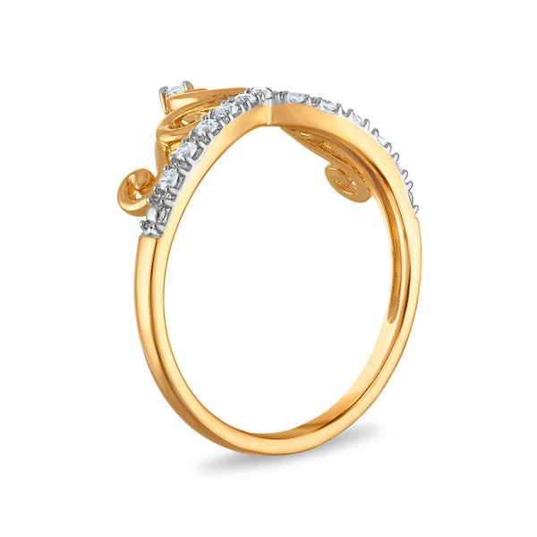 White Diamond Hearts & Symbols Ring in 10KT Gold