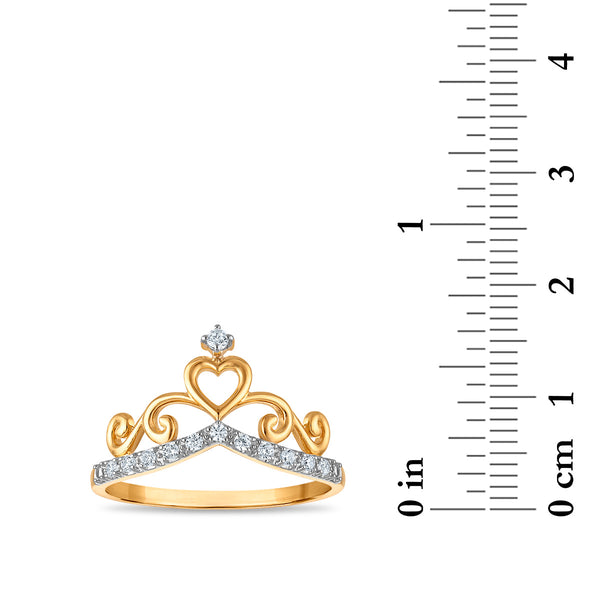 White Diamond Hearts & Symbols Ring in 10KT Gold
