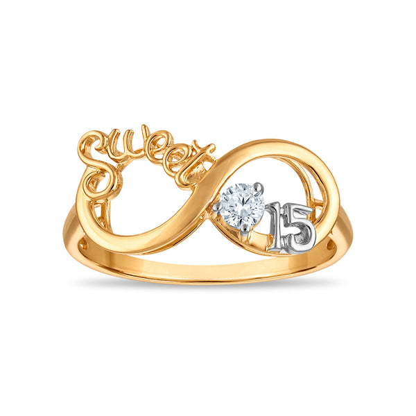 White Diamond Infinity Ring in 10KT Gold