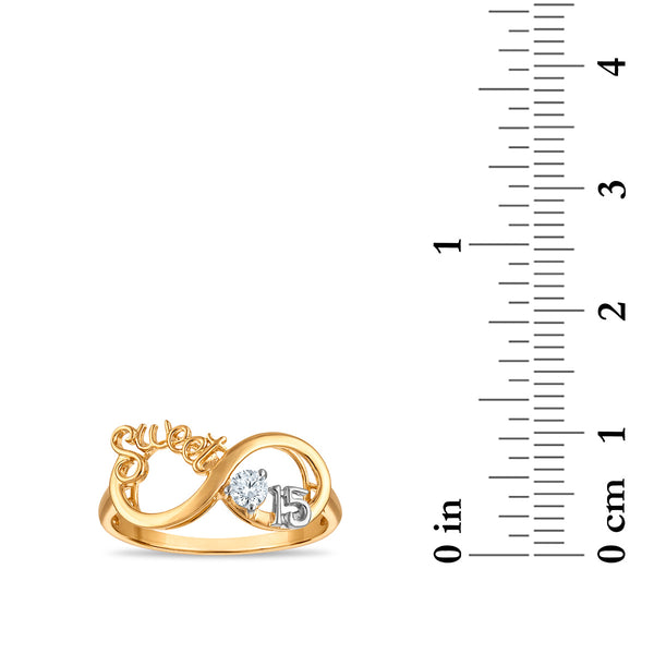 White Diamond Infinity Ring in 10KT Gold