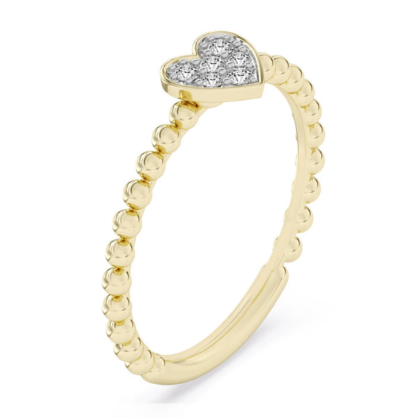 Lab Grown Diamond Heart Ring in 10KT Yellow Gold