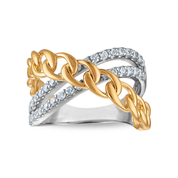 White Diamond Fashion Ring in 925 Silver