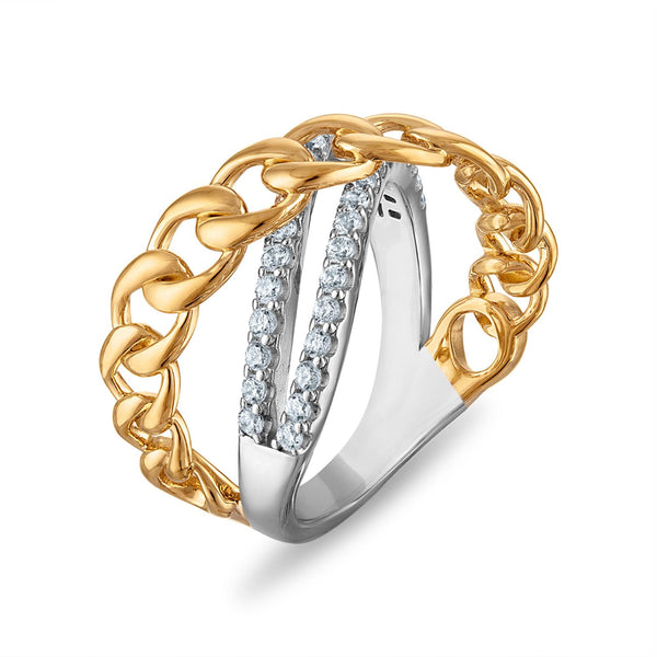 White Diamond Fashion Ring in 925 Silver