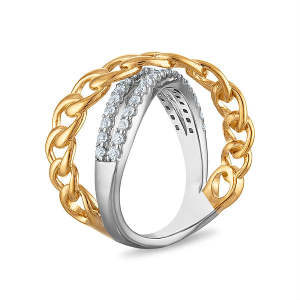 White Diamond Fashion Ring in 925 Silver
