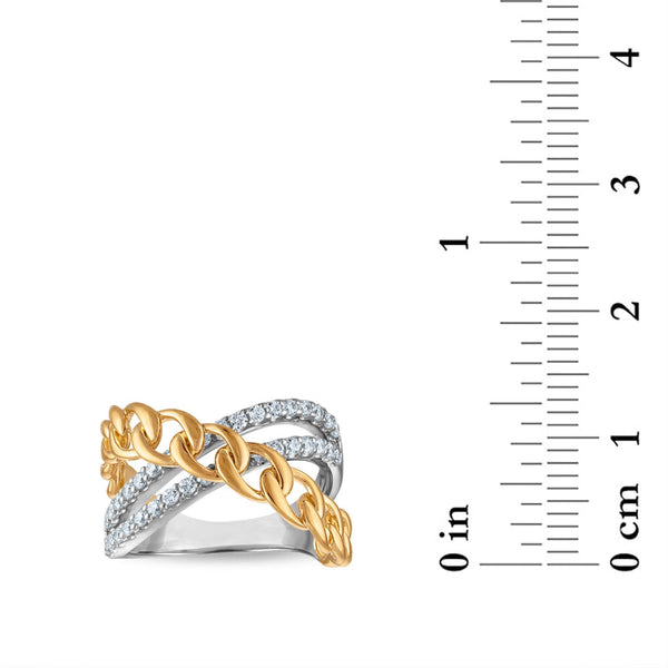 White Diamond Fashion Ring in 925 Silver