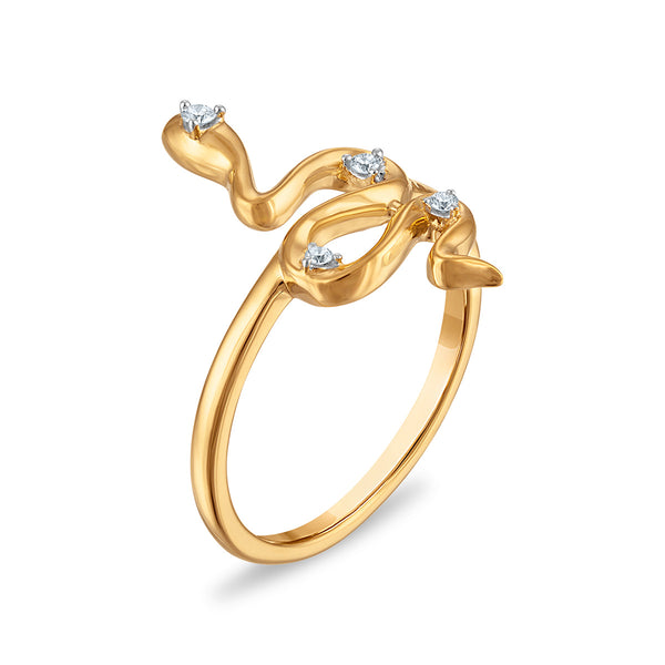 EcoLove Lab Grown Diamond Accent Ring in Yellow Gold Plated Sterling Silver