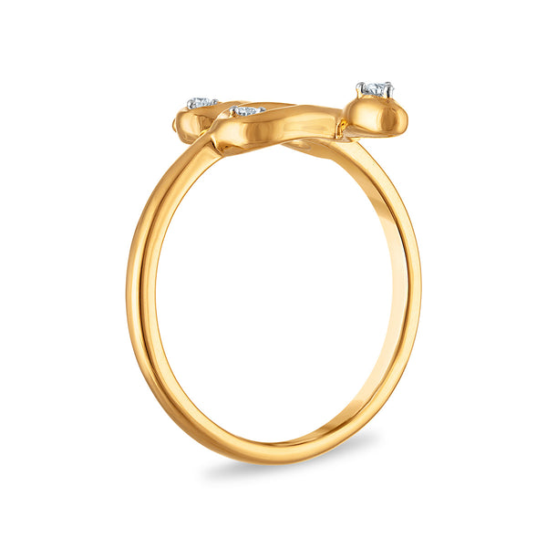EcoLove Lab Grown Diamond Accent Ring in Yellow Gold Plated Sterling Silver