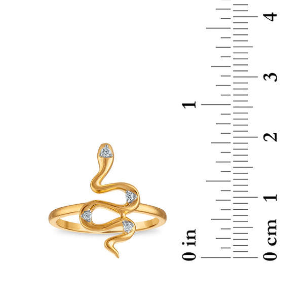 EcoLove Lab Grown Diamond Accent Ring in Yellow Gold Plated Sterling Silver