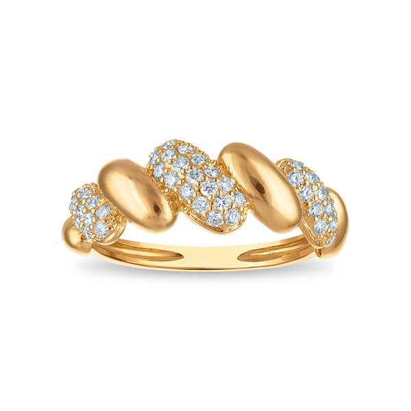 White Diamond Fashion Ring in 925 Silver