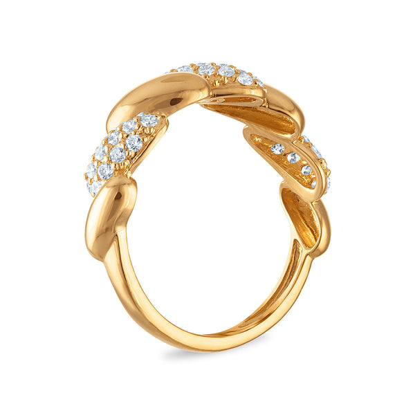 White Diamond Fashion Ring in 925 Silver