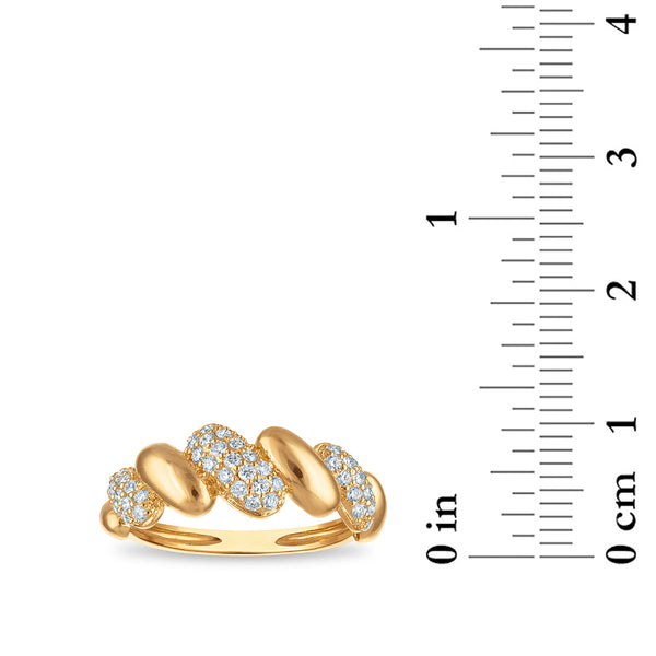 White Diamond Fashion Ring in 925 Silver