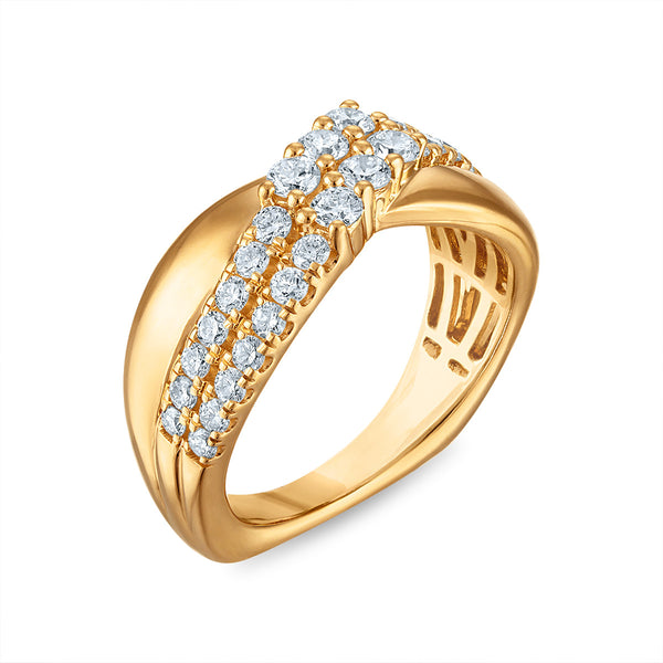 White Diamond Fashion Ring in 925 Silver