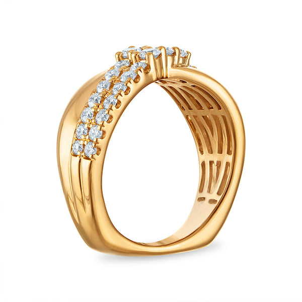 White Diamond Fashion Ring in 925 Silver