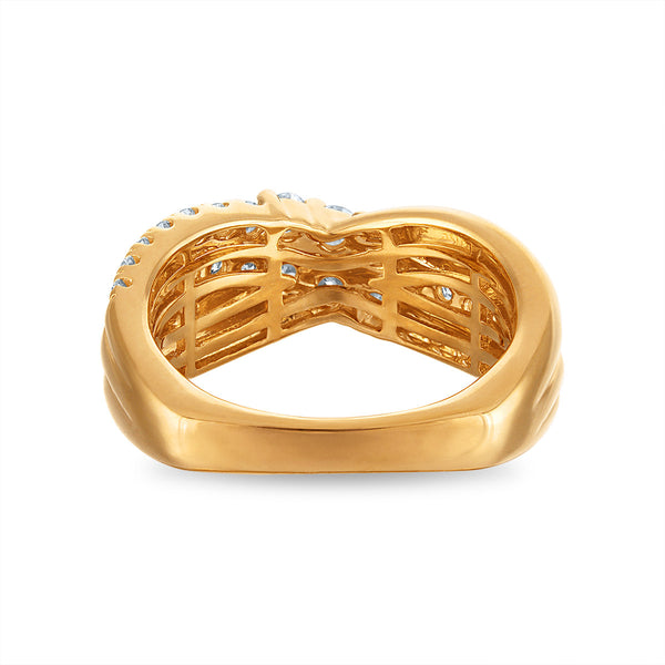 White Diamond Fashion Ring in 925 Silver