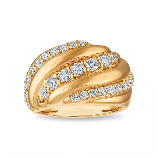 White Diamond Fashion Ring in 925 Silver