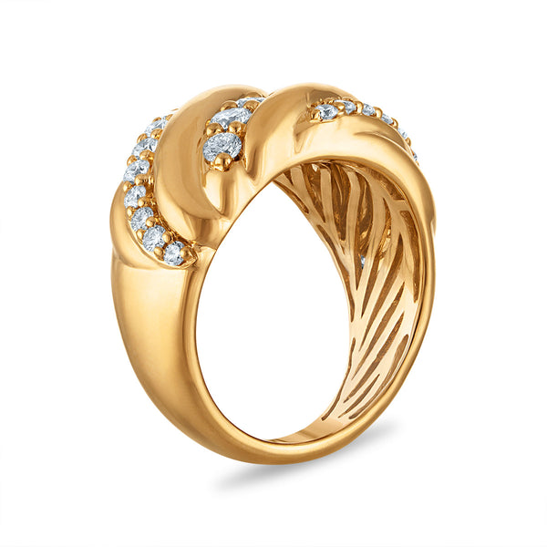 White Diamond Fashion Ring in 925 Silver