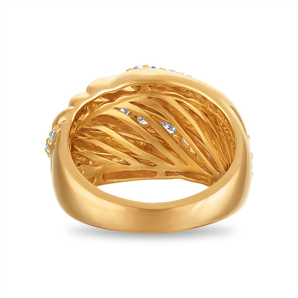 White Diamond Fashion Ring in 925 Silver