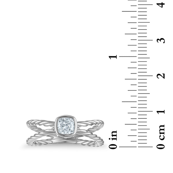White Diamond Fashion Ring in 925 Silver