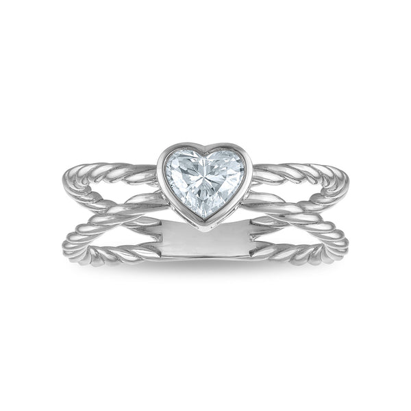 White Diamond Fashion Ring in 925 Silver