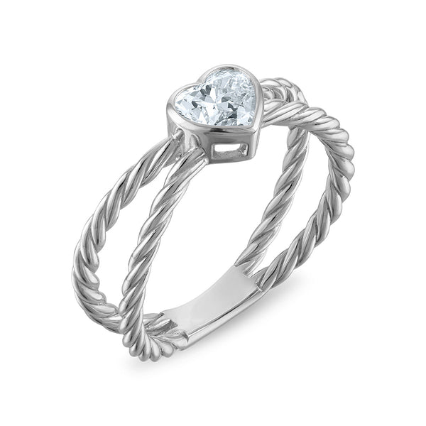 White Diamond Fashion Ring in 925 Silver