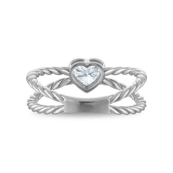 White Diamond Fashion Ring in 925 Silver