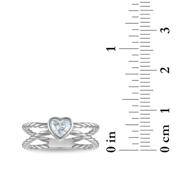 White Diamond Fashion Ring in 925 Silver
