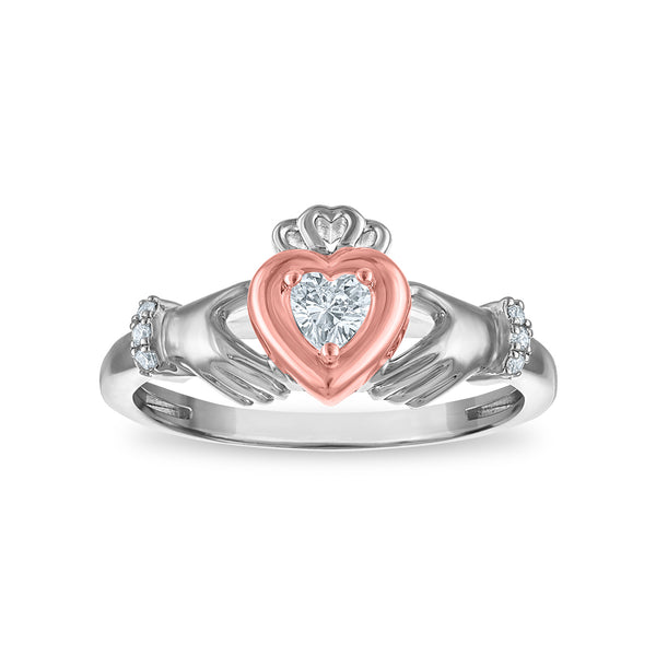 White Diamond Ring in 925 Silver