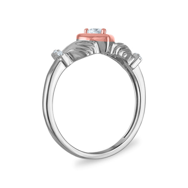 White Diamond Ring in 925 Silver