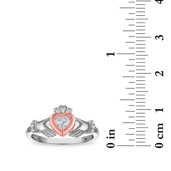 White Diamond Ring in 925 Silver