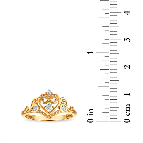 White Diamond Hearts & Symbols Ring in 10KT Gold