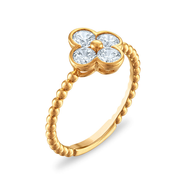 White Diamond Ring in 10KT Gold