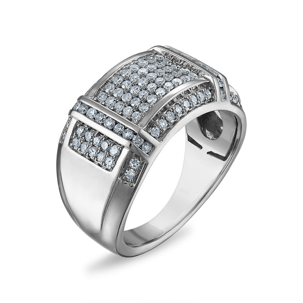 White Diamond Fashion Ring in 925 Silver