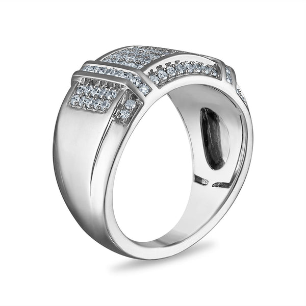White Diamond Fashion Ring in 925 Silver