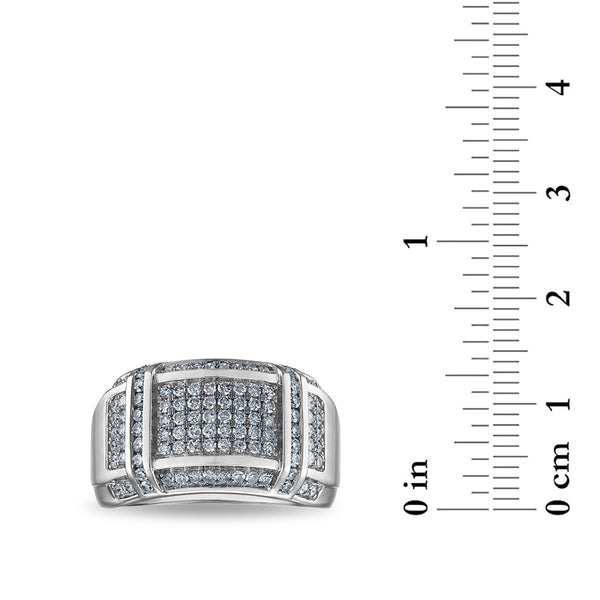 White Diamond Fashion Ring in 925 Silver