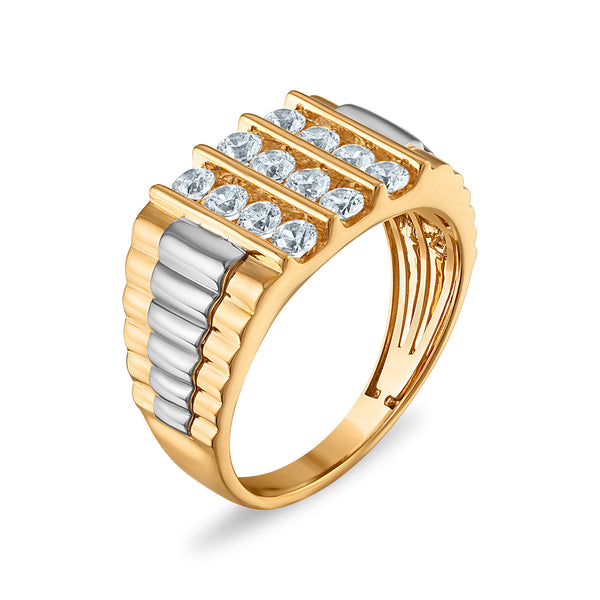 EcoLove 1 CTW Lab Grown Diamond Ring in 10KT White and Yellow Gold