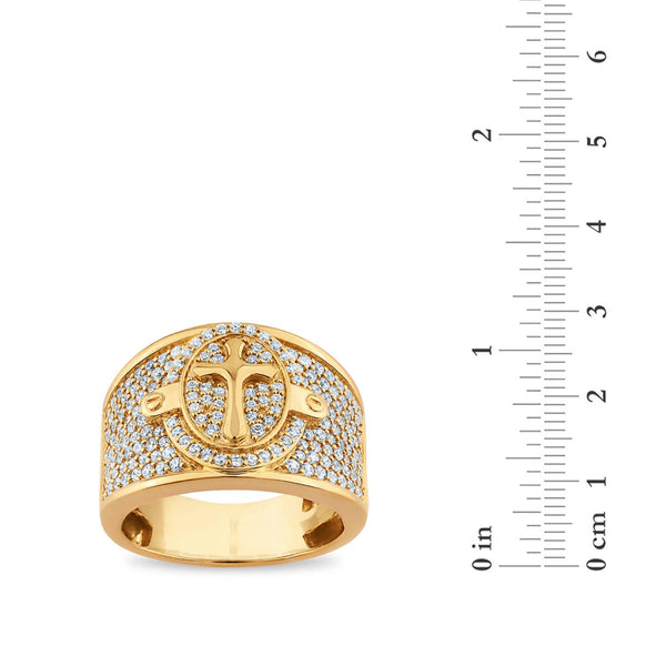 Titán by Adrian Gonzalez 1-1/2 CTW Lab Grown Diamond Cross Ring in 10KT Yellow Gold