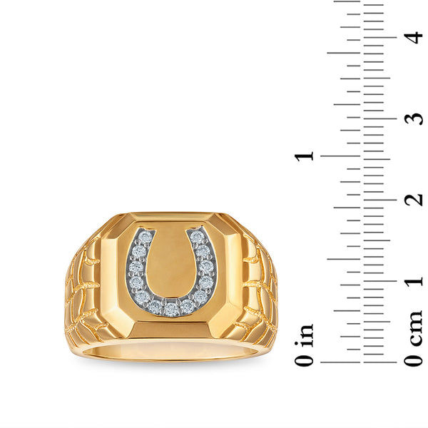 White Diamond Horseshoe Ring in 925 Silver