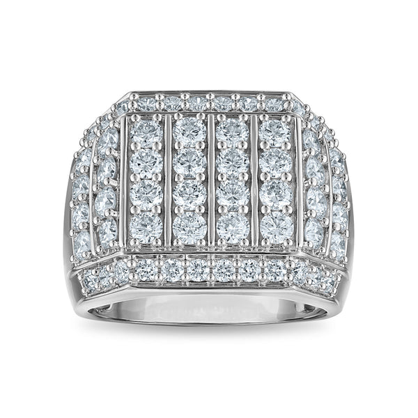 White Diamond Fashion Ring in 925 Silver