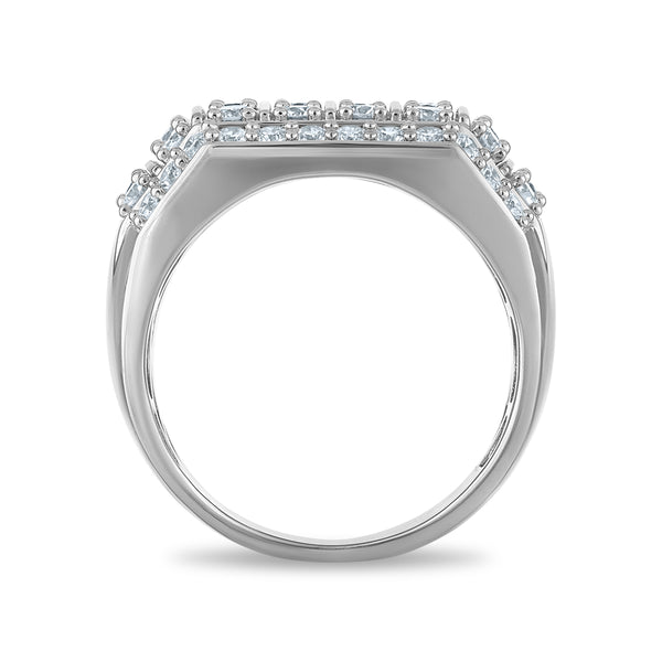 White Diamond Fashion Ring in 925 Silver