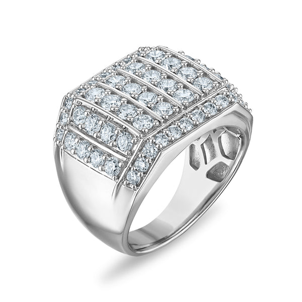 White Diamond Fashion Ring in 925 Silver