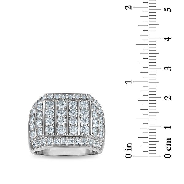 White Diamond Fashion Ring in 925 Silver