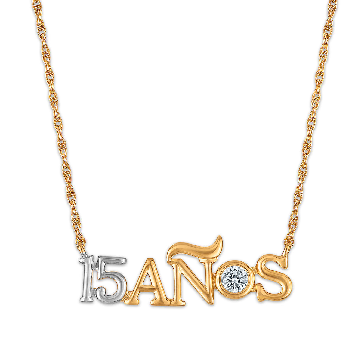 EcoLove 1/10 Lab Grown Diamond 18-inch Quinceanera Necklace in 10KT Gold