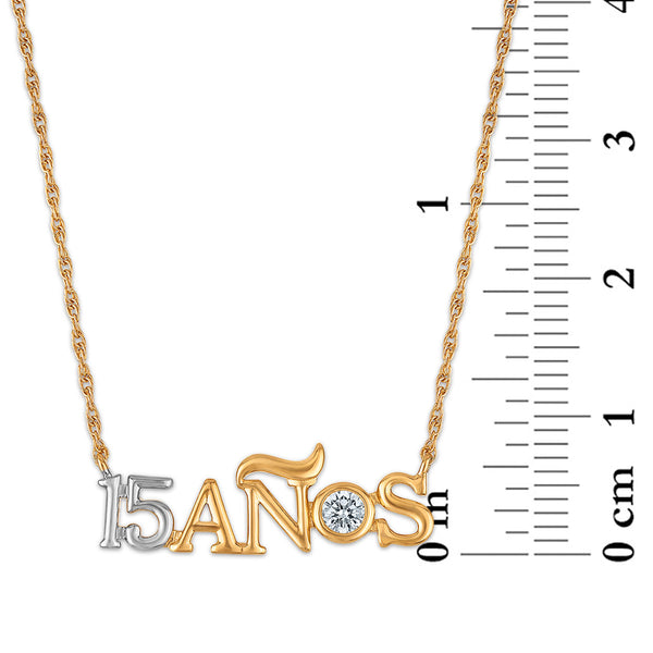 EcoLove 1/10 Lab Grown Diamond 18-inch Quinceanera Necklace in 10KT Gold
