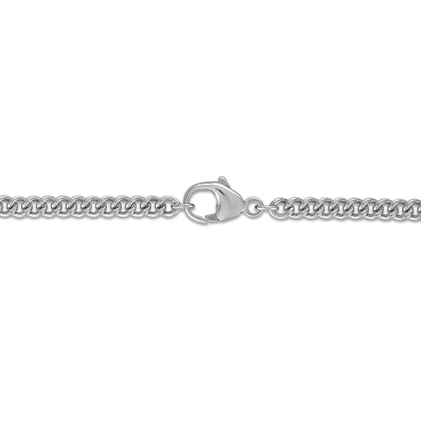 White Diamond Solitaire Necklace in 925 Silver