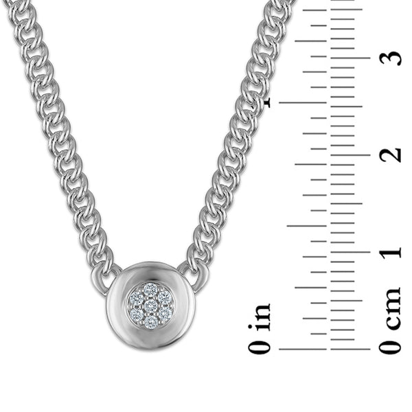 White Diamond Solitaire Necklace in 925 Silver