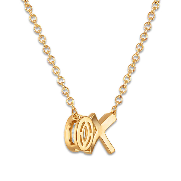 EcoLove 1/2 CTW Lab Grown Diamond XO Necklace in Gold Plated Sterling Silver