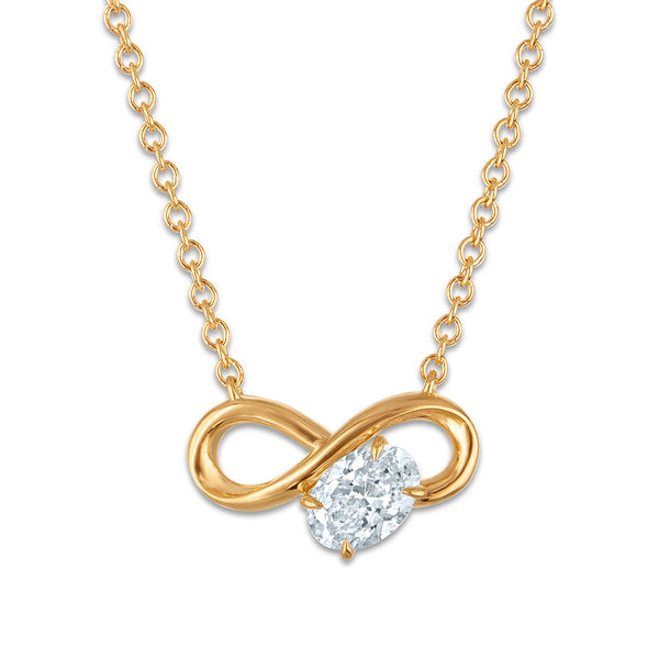 EcoLove 1/2 CTW Lab Grown Diamond Infinity Necklace in Gold Plated Sterling Silver